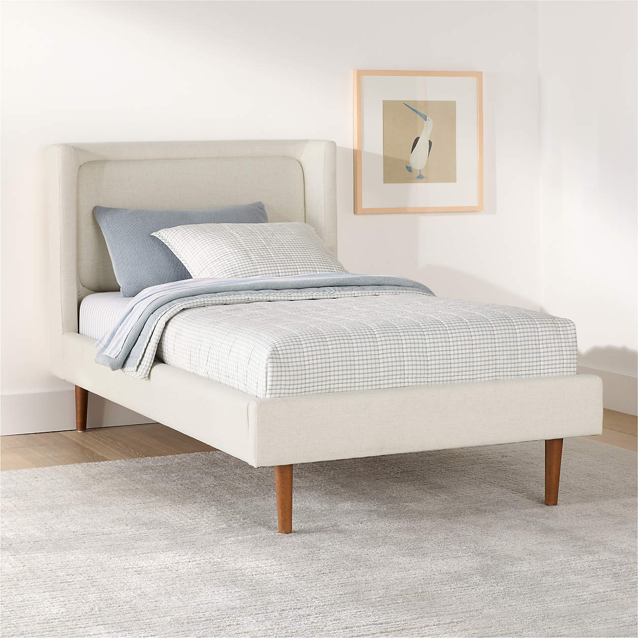 Vanilla Dream Cream Cotton Linen Kids Big  Storage Bed