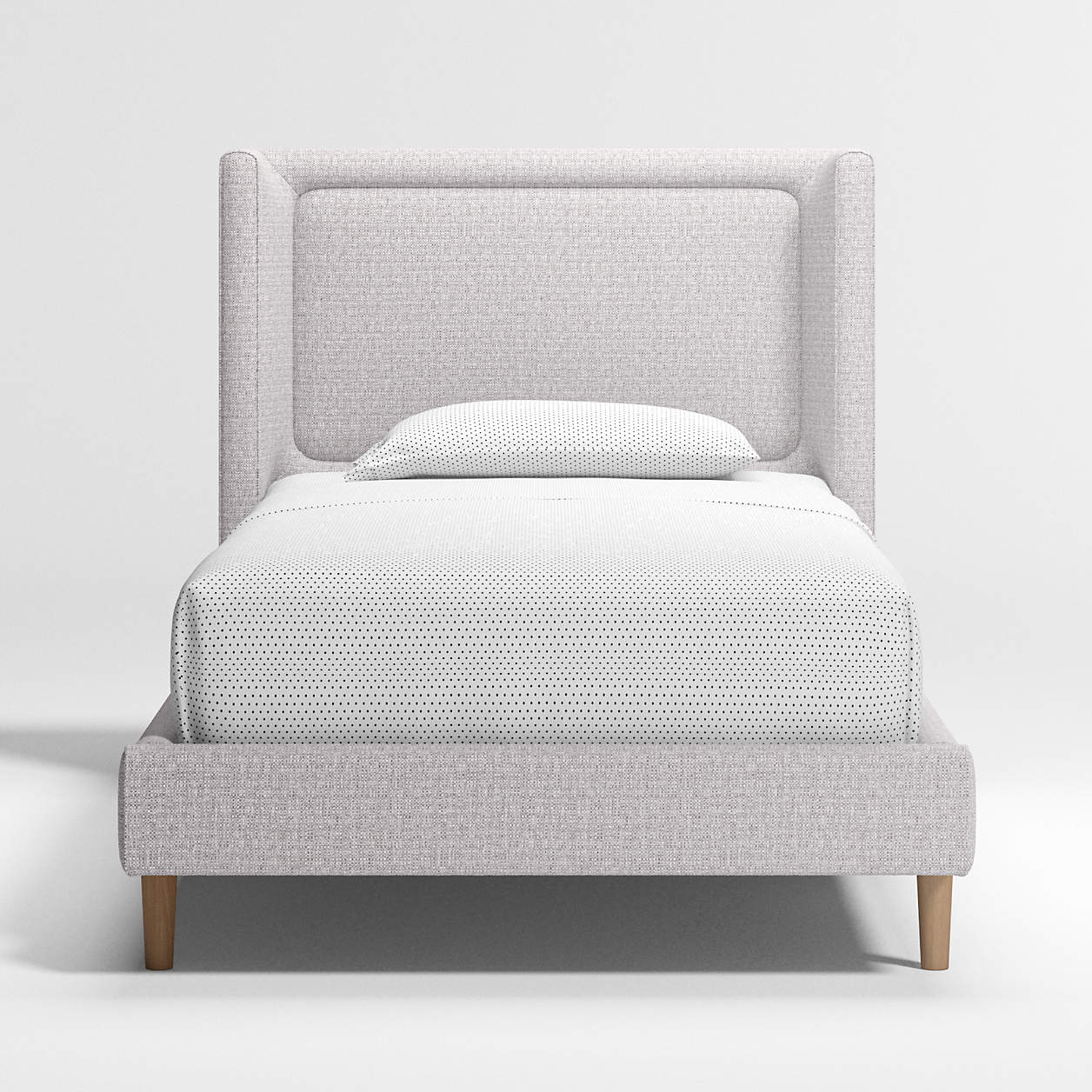 Misty Moon Light Grey Cotton Linen Kids Big Hydraulic Storage Bed