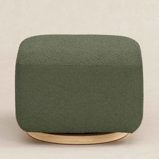 Olive Green Forest Block Cube Boucle Kids Pouffe