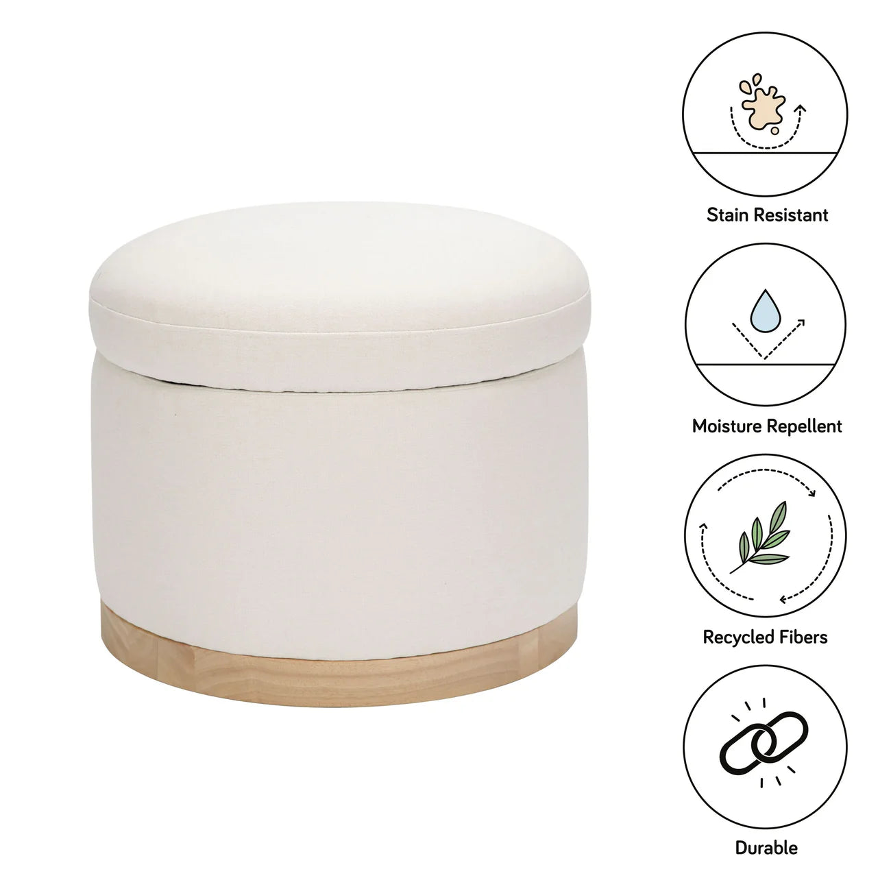 Snow White Nordic Halo Storage Leatherette Kids Pouffe