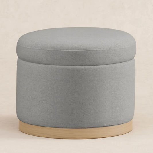 Soft Grey Scandi Comfort Storage Leatherette Kids Pouffe