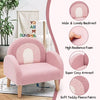 Soft Pink BlushArch Kids Armchair with Wooden LegsPlush Fabric