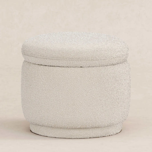 Cream White Soft Haven Storage Boucle Kids Pouffe