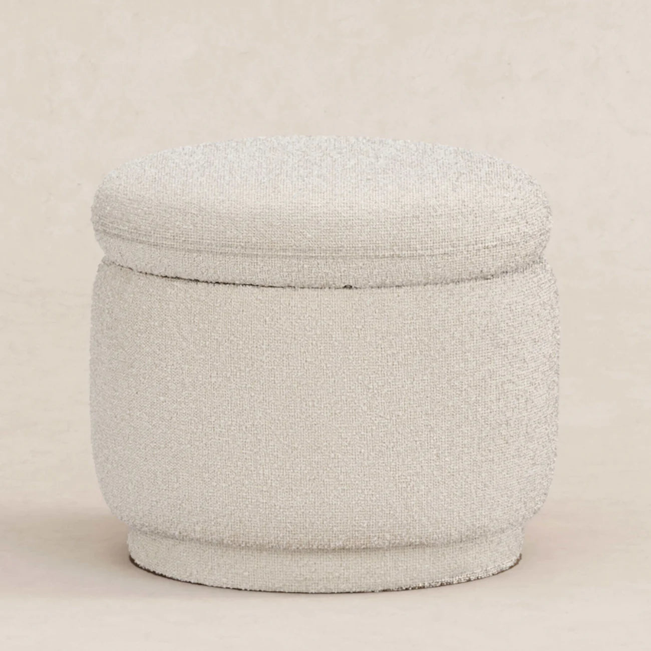 Cream White Soft Haven Storage Boucle Kids Pouffe