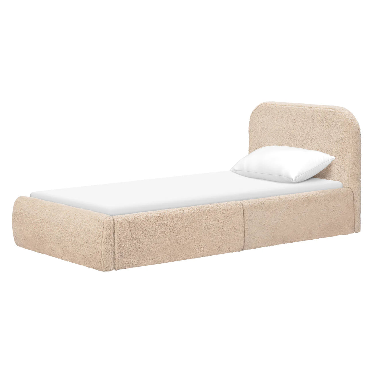 Snuggle Cream Boucle Kids Big Hydraulic Storage Bed