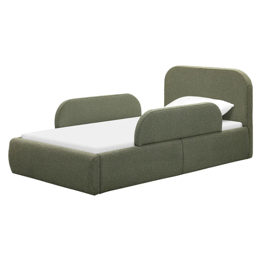 Snuggle Olive Boucle Kids Big  Storage Bed