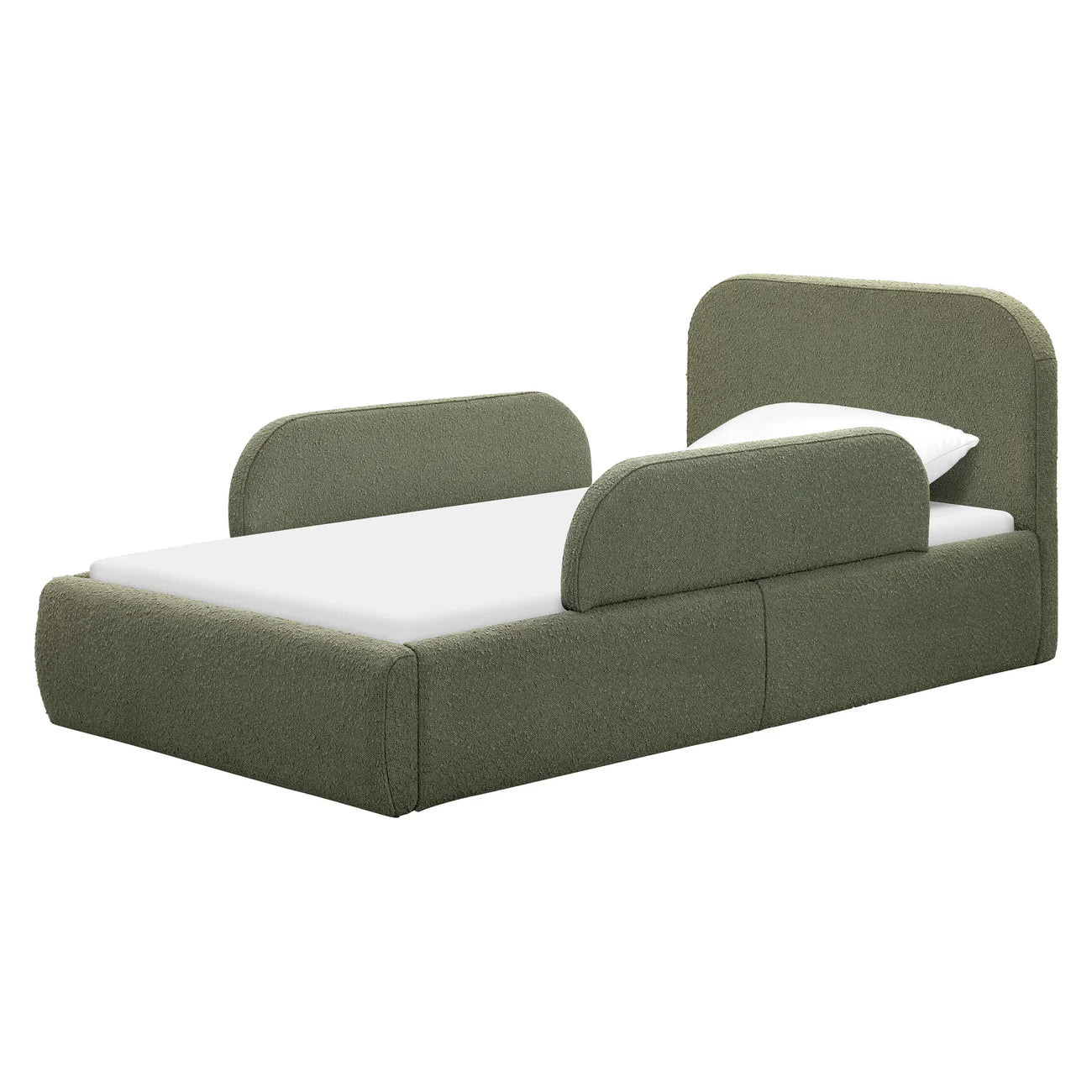 Snuggle Olive Boucle Kids Big  Storage Bed