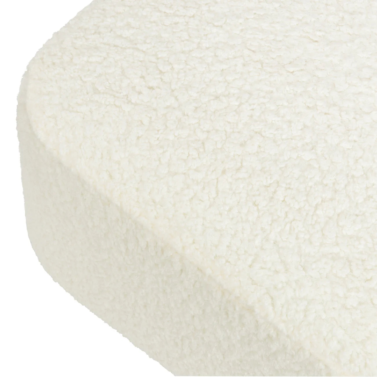 Natural Beige Pebble Knit Cube Boucle Kids Pouffe