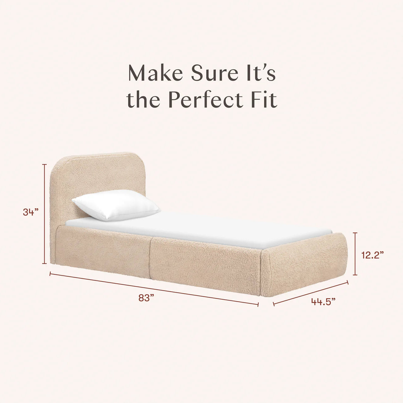 Snuggle Cream Boucle Kids Big  Storage Bed