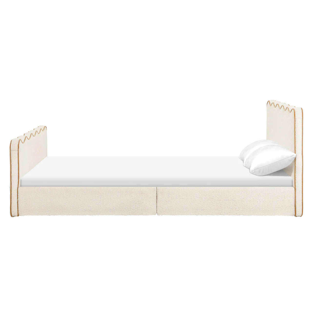 Princess Glow White Boucle Kids Small Hydraulic Storage Bed