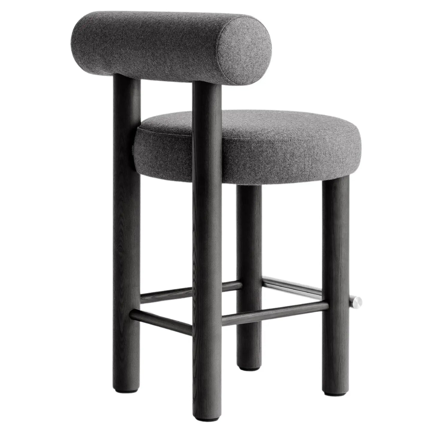 Modern Counter Chair Grey Wool