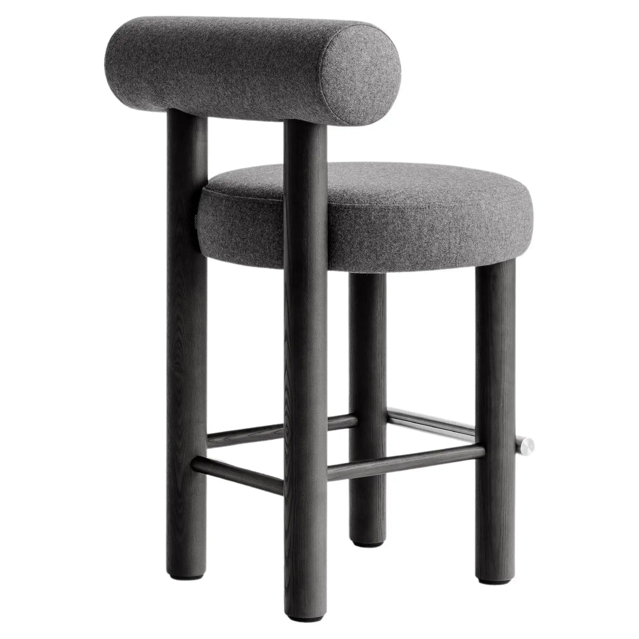 Modern Counter Chair Grey Wool