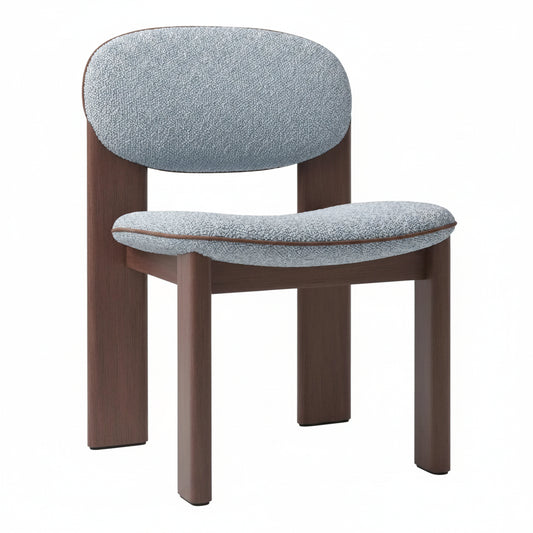 Contemporary Dining Chair Boucle, Blue
