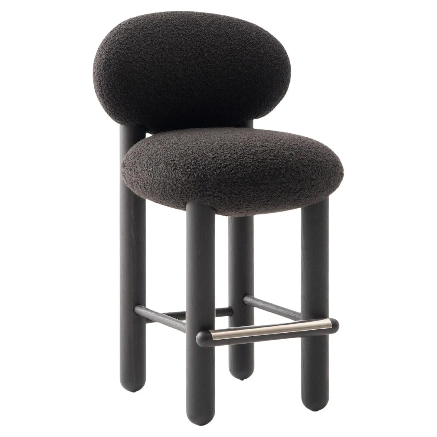 Modern Flock Counter Chair Black