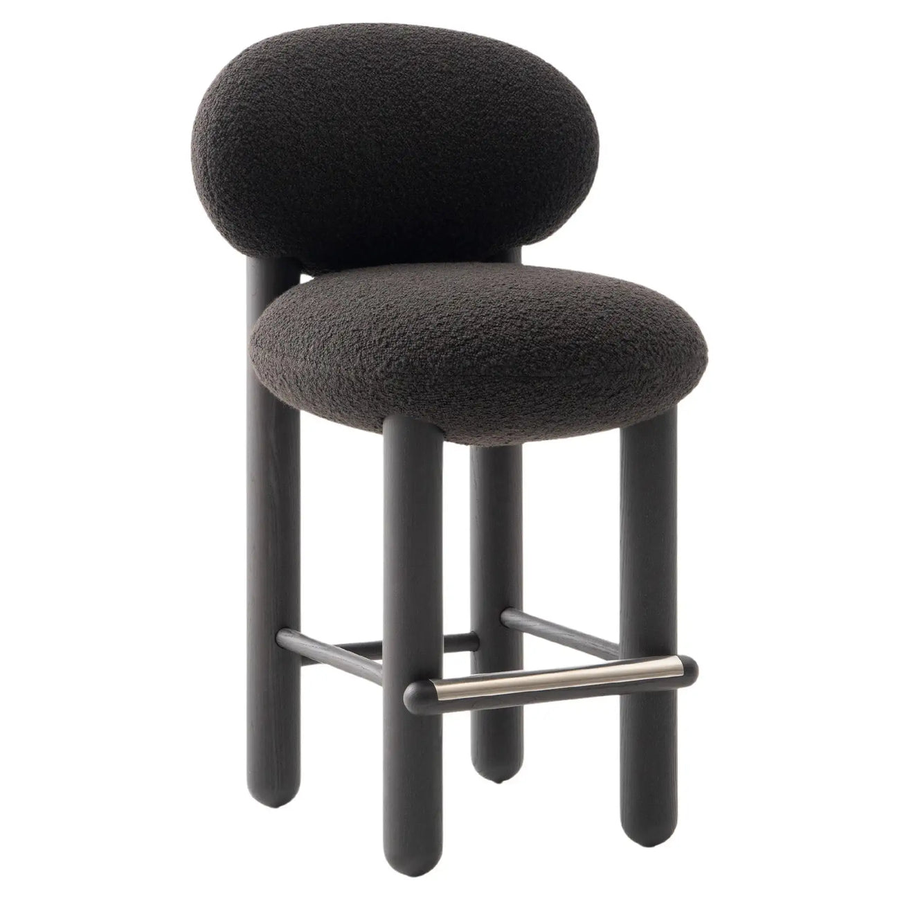 Modern Flock Counter Chair Black
