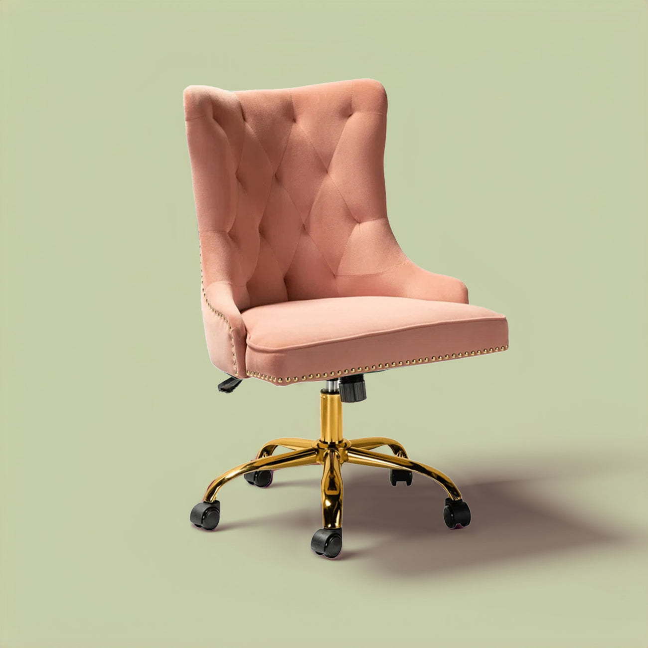 Velvet Tufted Boss Office Chair with Smooth Mobility– Pink|Nestroots Nestroots