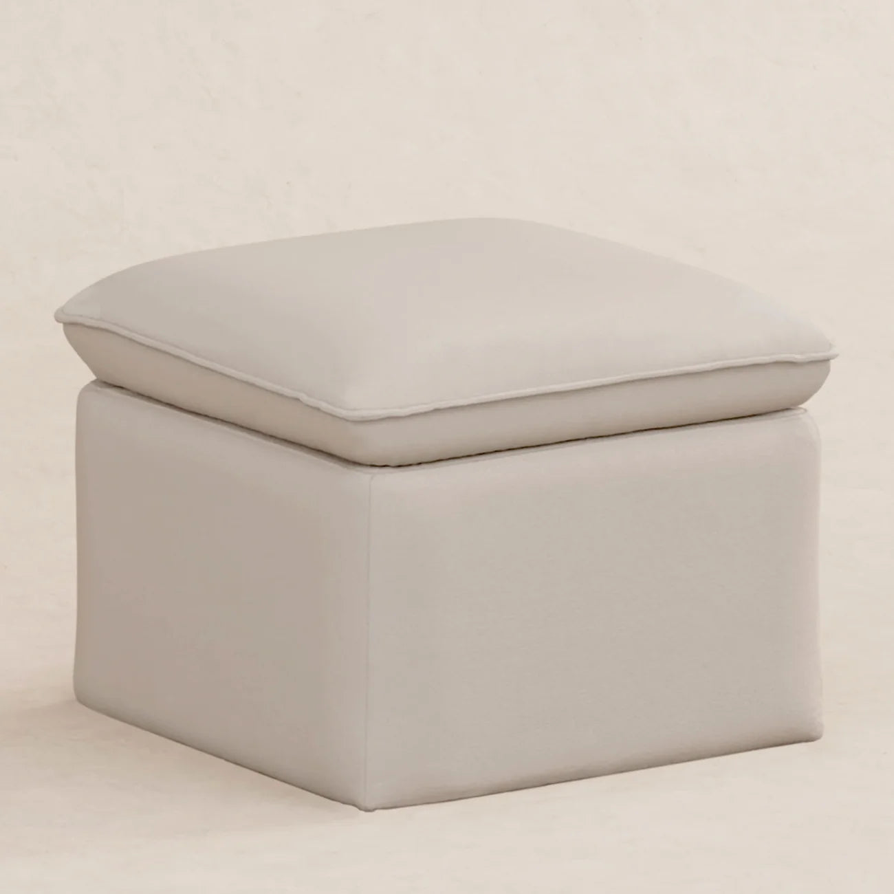 Warm Beige Cozy Keep Storage OttomanBoucle