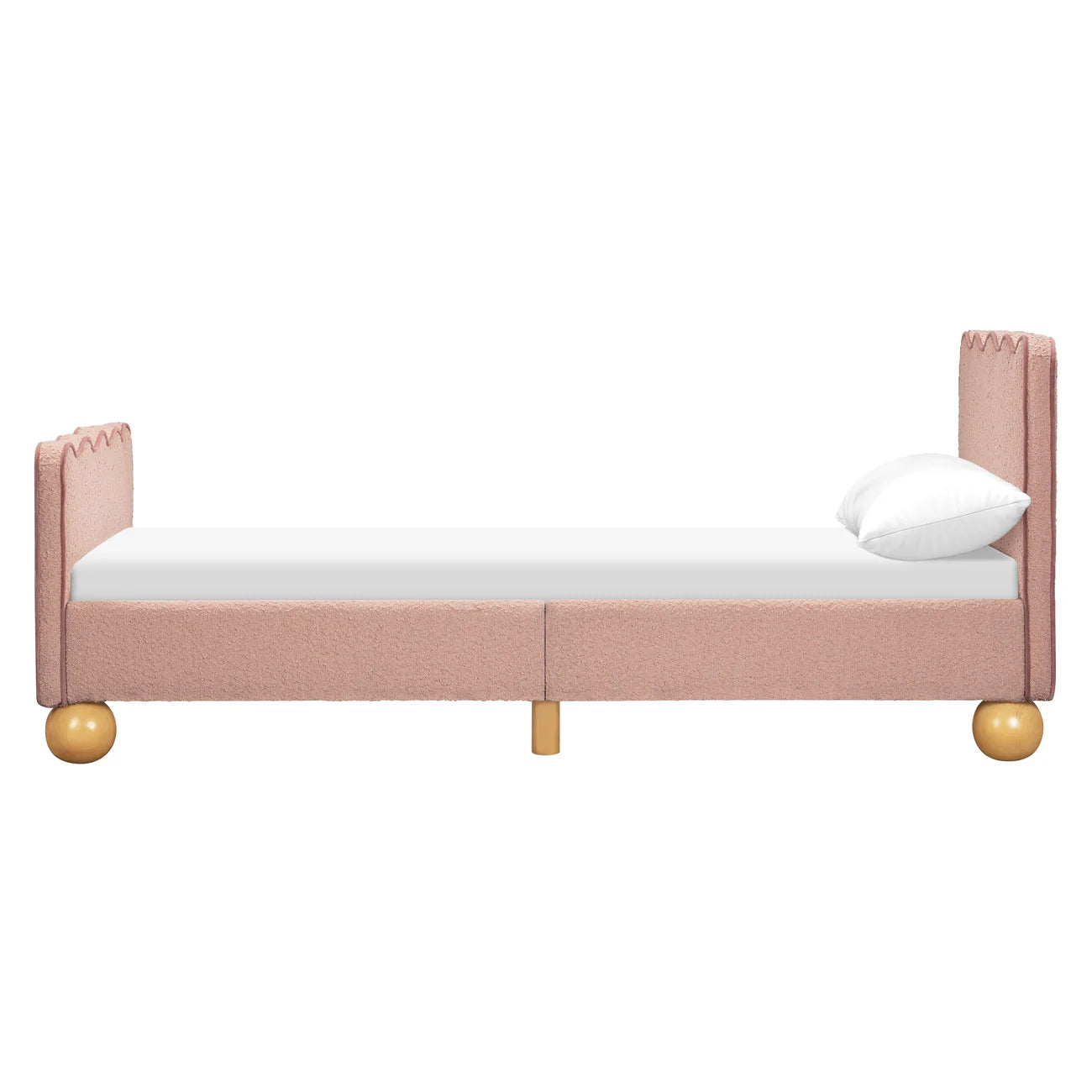 Princess Glow Pink Boucle Kids Big Hydraulic Storage Bed