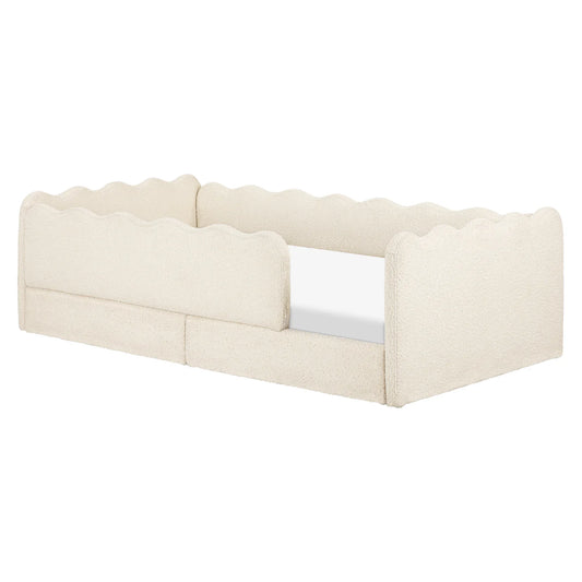 Wave Design Pink Boucle Kids Big  Storage Bed