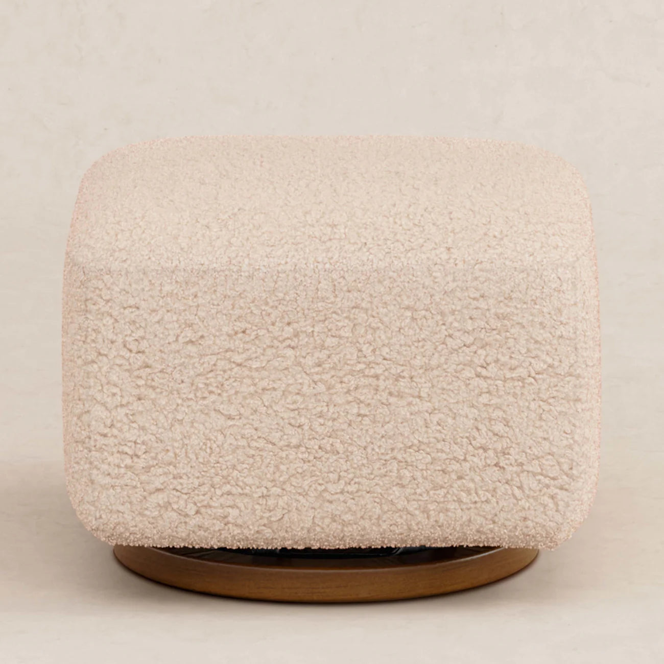 Warm Taupe Sandstone Cube Boucle Kids Pouffe