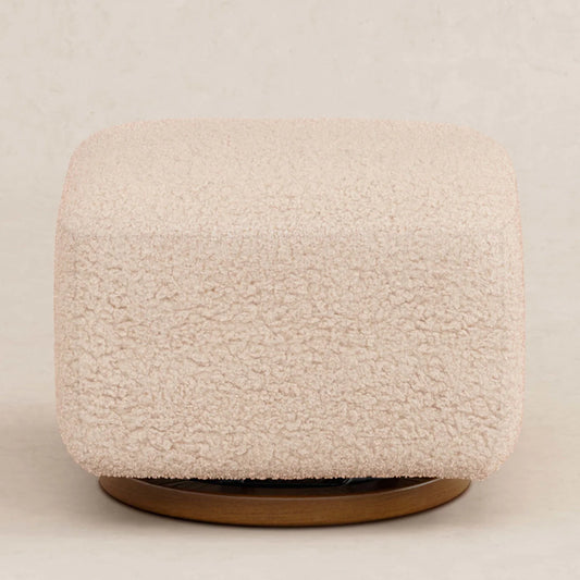 Warm Taupe Sandstone Cube Boucle Kids Pouffe