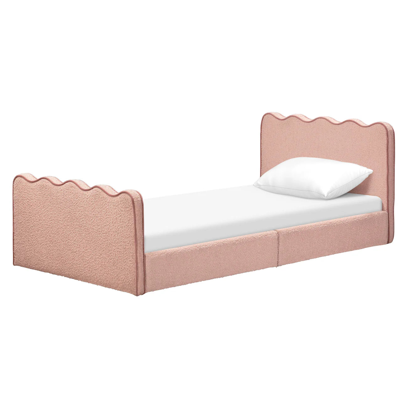 Princess Glow Pink Boucle Kids Big Hydraulic Storage Bed