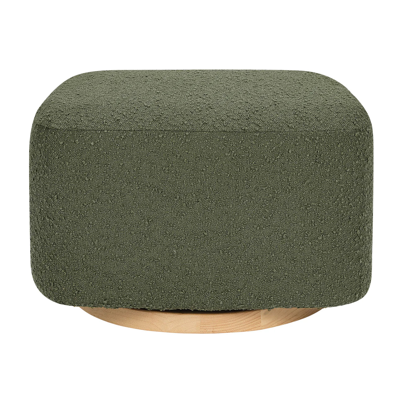 Olive Green Forest Block Cube Boucle Kids Pouffe