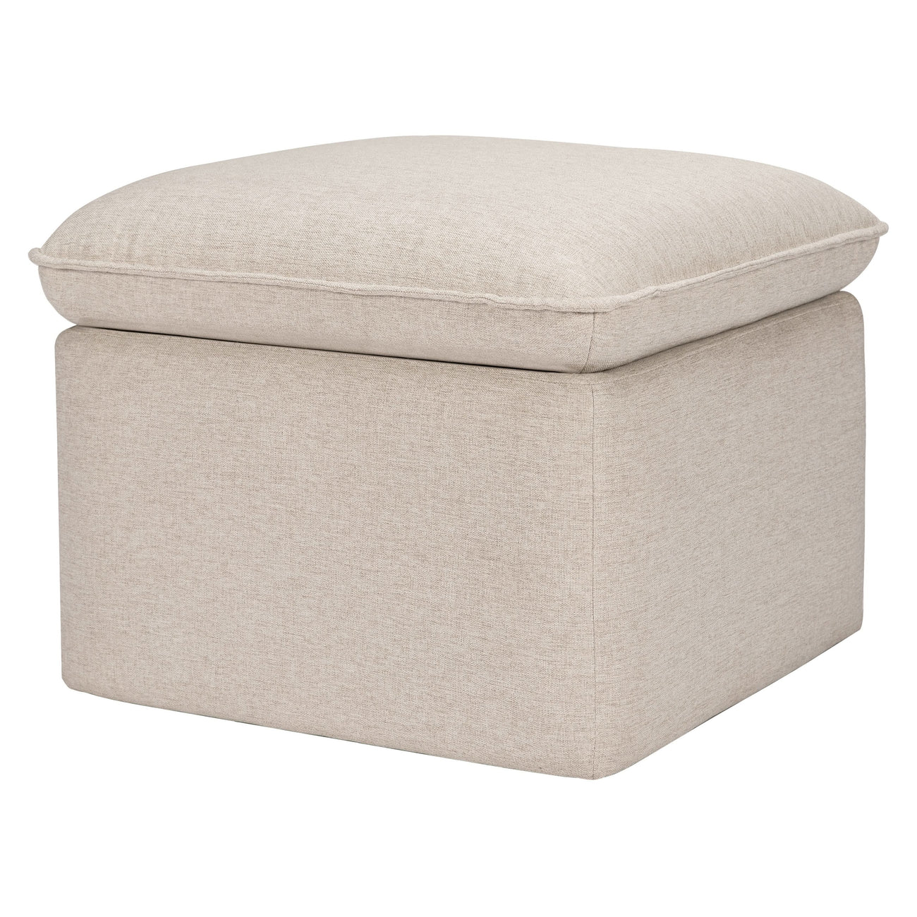 Warm Beige Cozy Keep Storage OttomanBoucle