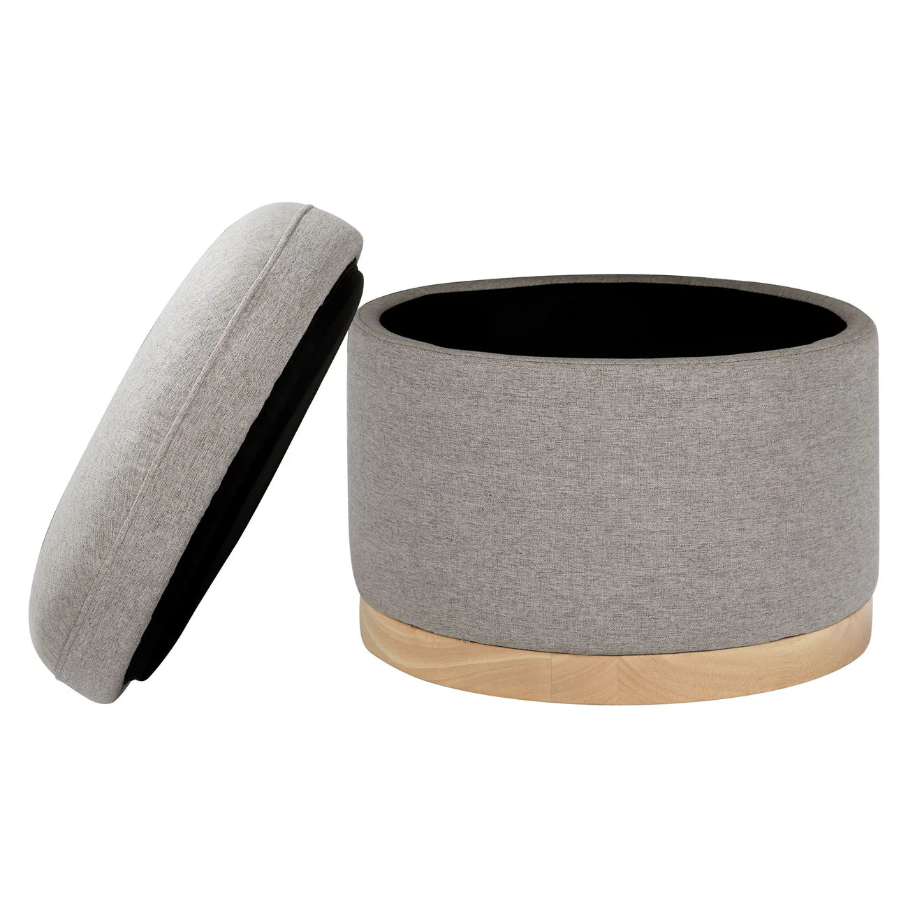Soft Grey Scandi Comfort Storage Leatherette Kids Pouffe