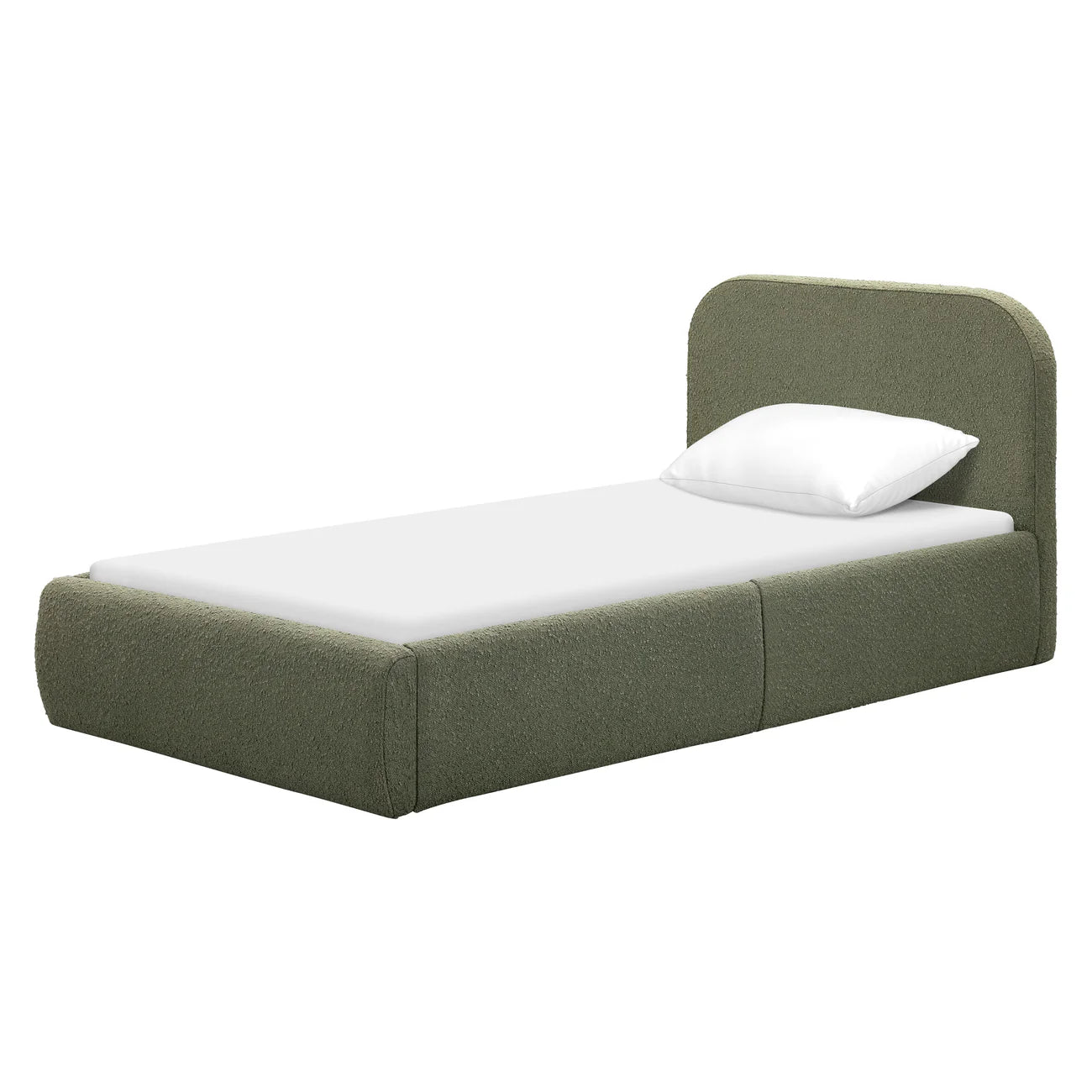 Snuggle Olive Boucle Kids Small  Storage Bed
