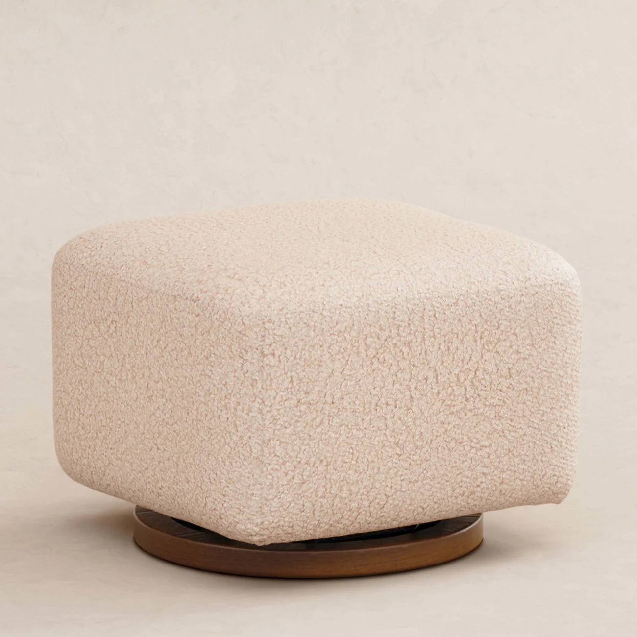 Warm Taupe Sandstone Cube Boucle Kids Pouffe
