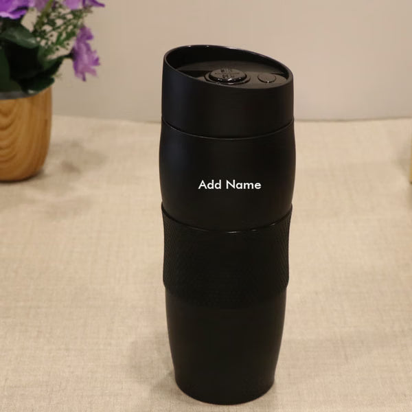 Black Steel Coffee Mug - Customized with Name