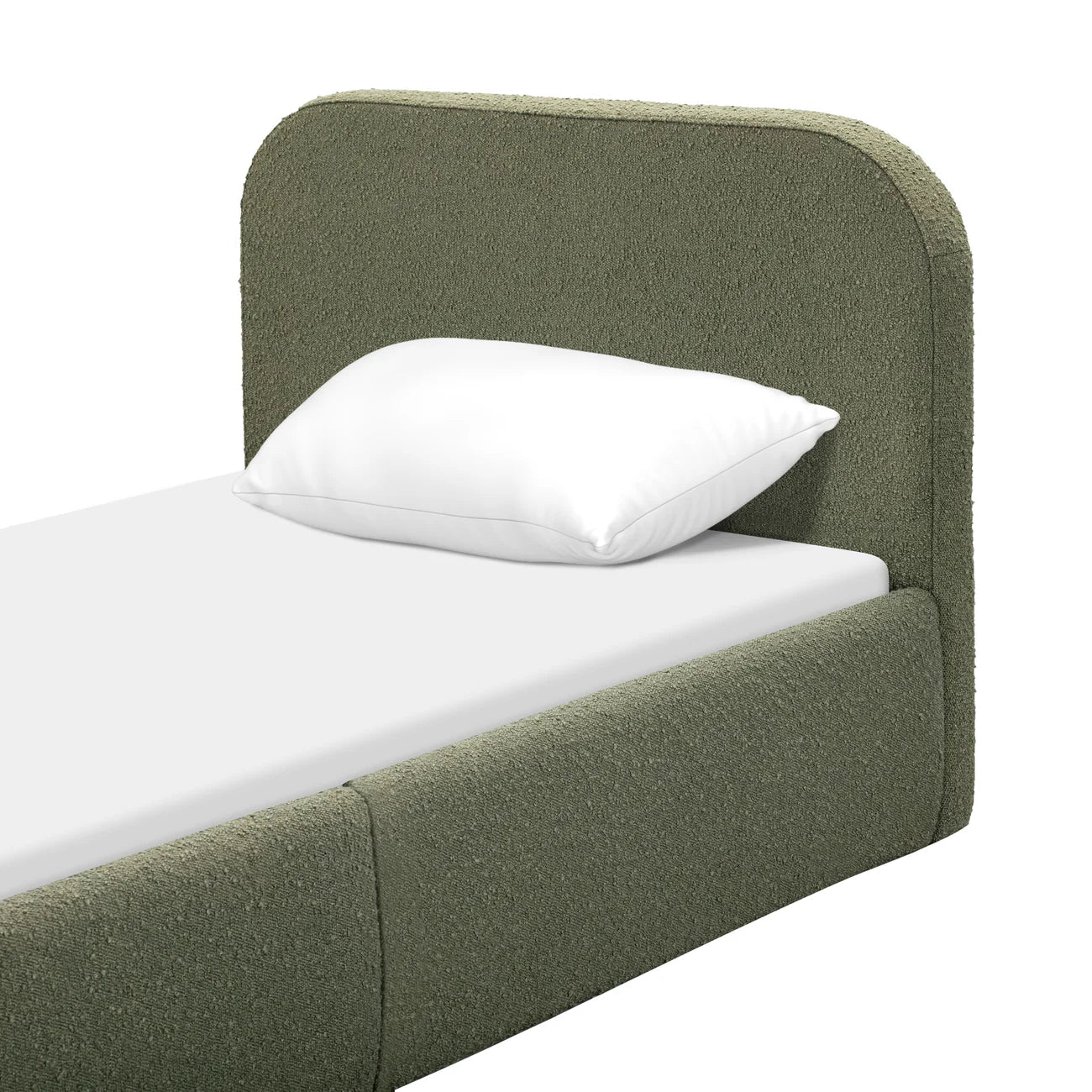 Snuggle Olive Boucle Kids Small  Storage Bed