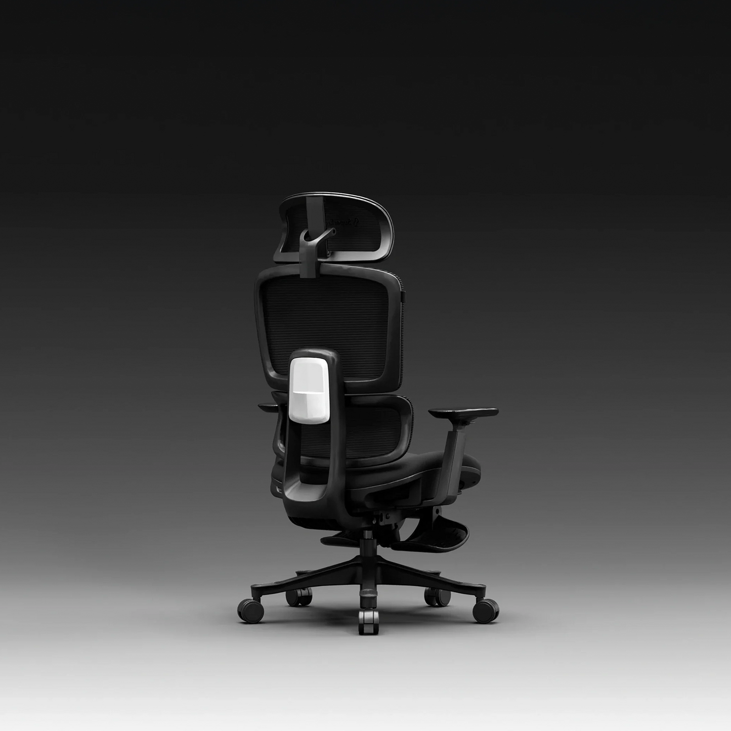 CrimsonMesh True Black Office Chair with Footrest