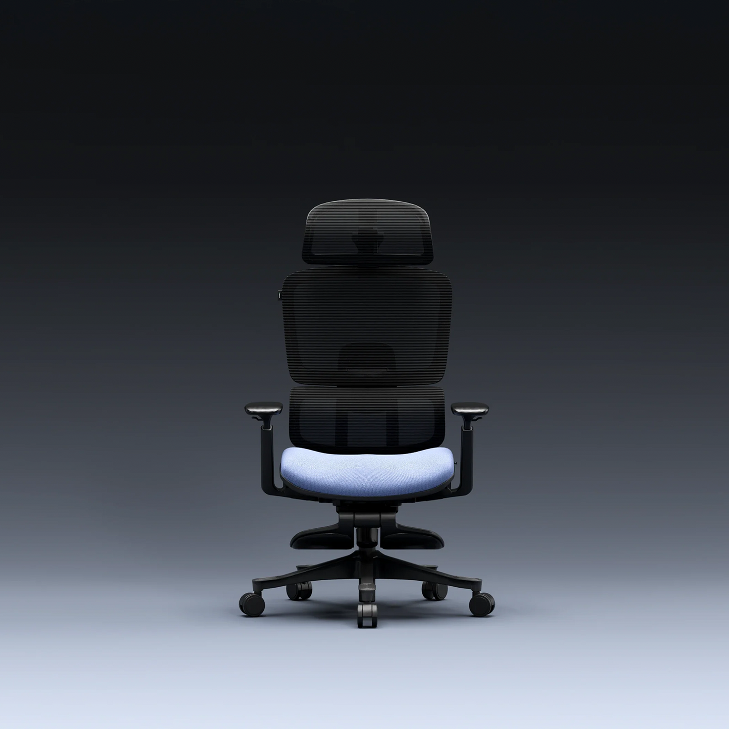 CrimsonMesh Periwinkle Blue Office Chair with Footrest