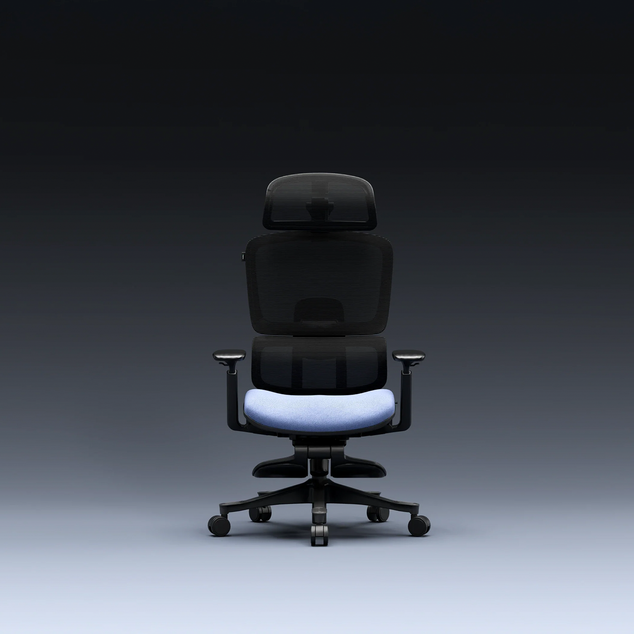 CrimsonMesh Periwinkle Blue Office Chair with Footrest