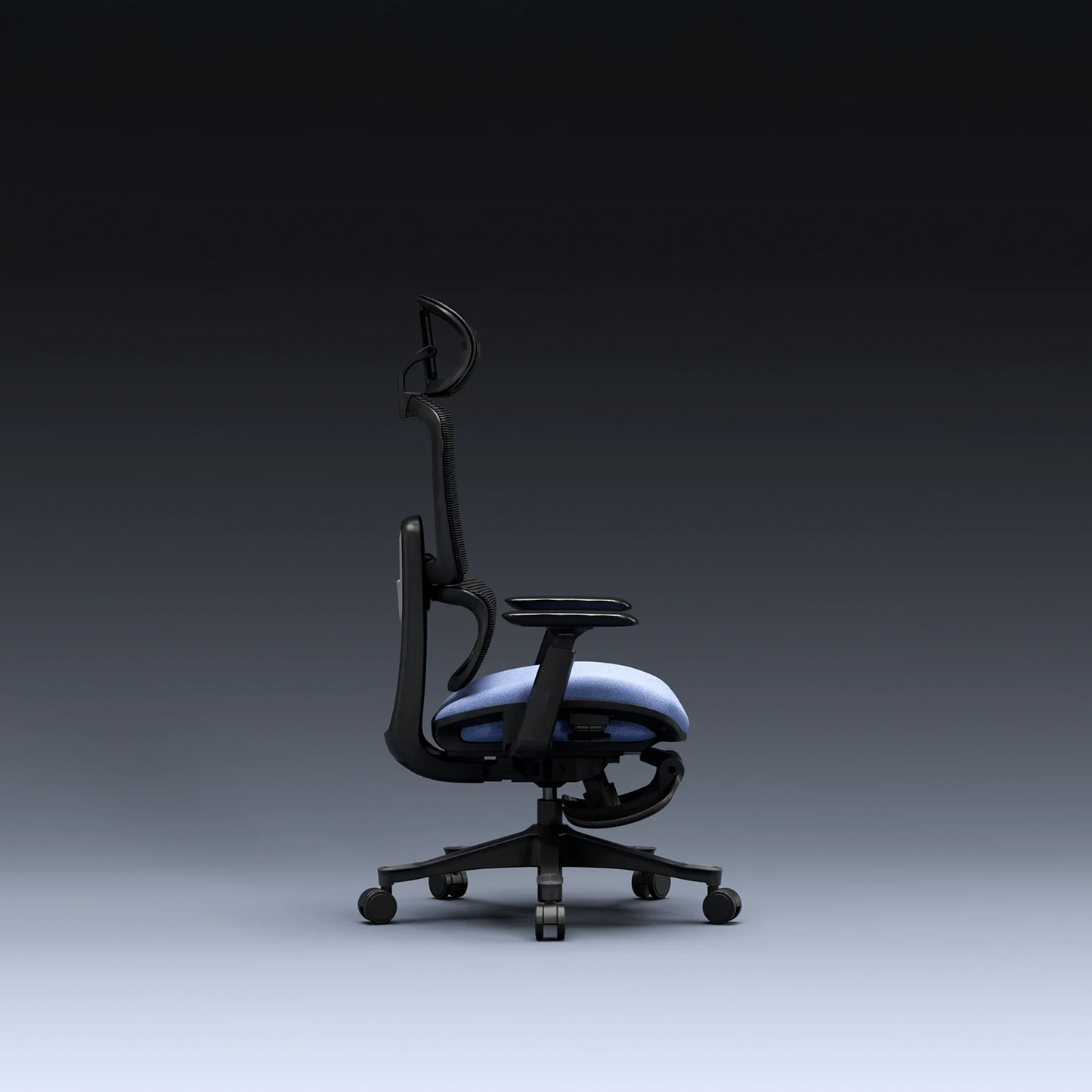 CrimsonMesh Periwinkle Blue Office Chair with Footrest