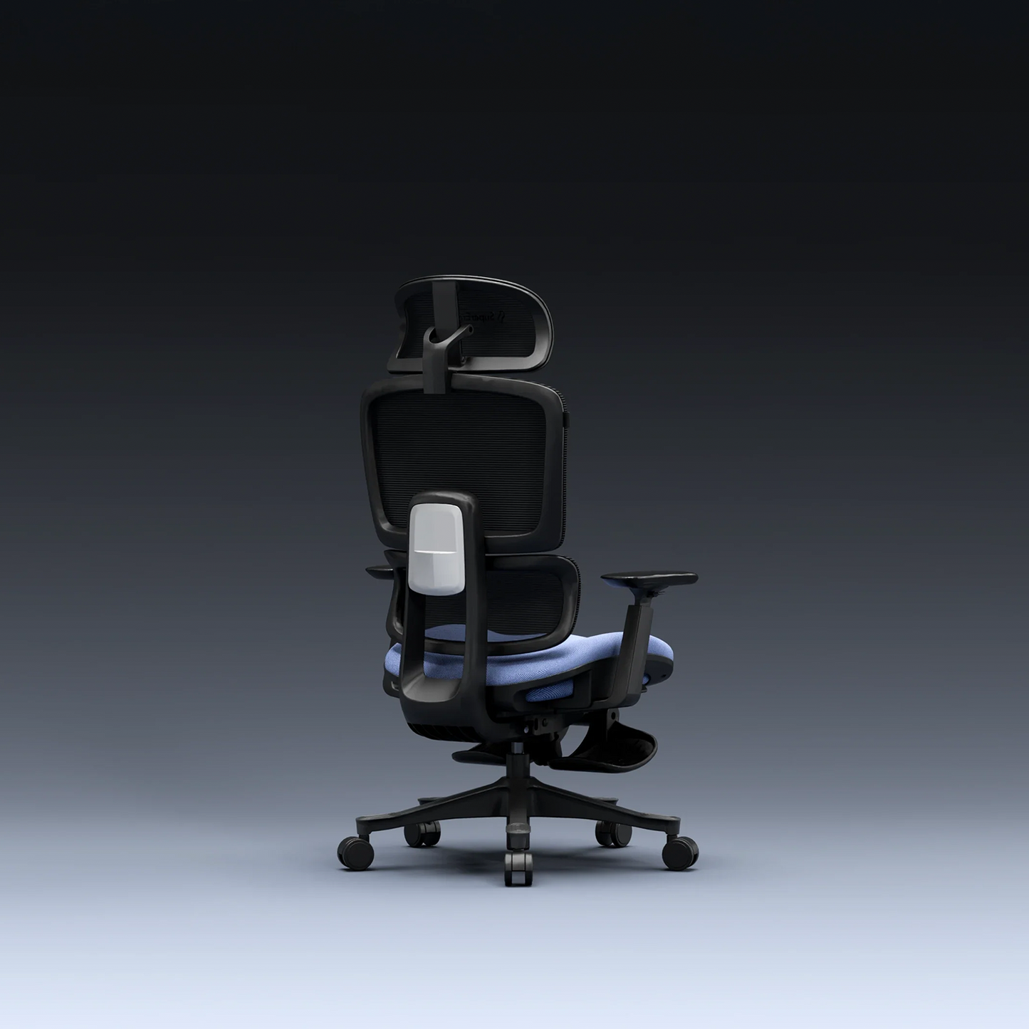 CrimsonMesh Periwinkle Blue Office Chair with Footrest