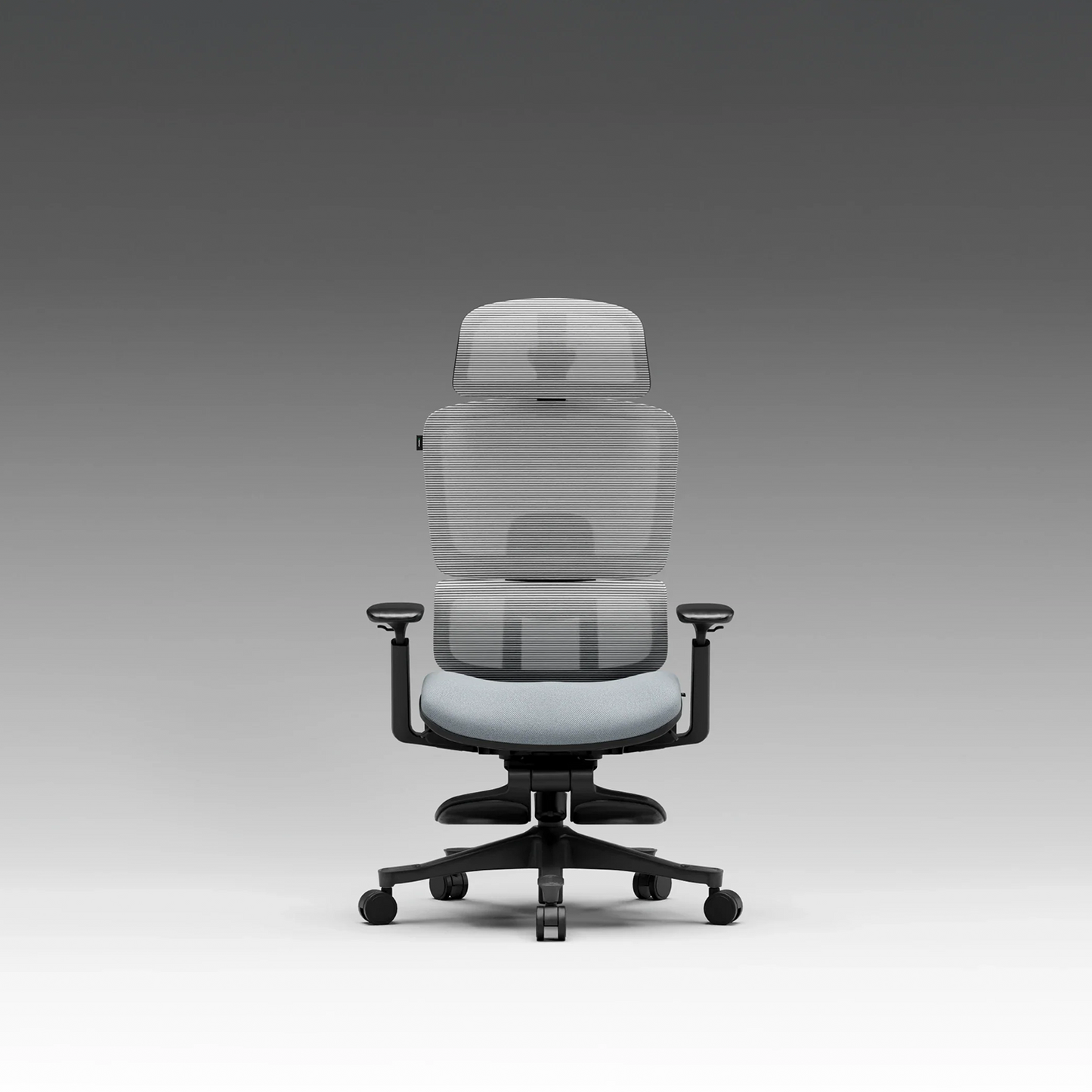 CrimsonMesh Lakestone Gray Office Chair with Footrest