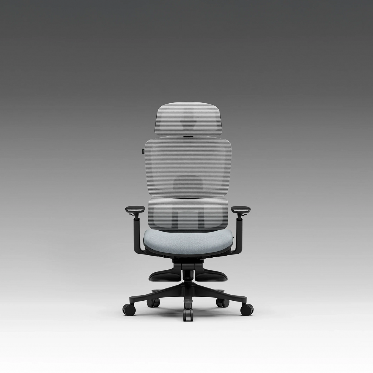 CrimsonMesh Lakestone Gray Office Chair with Footrest