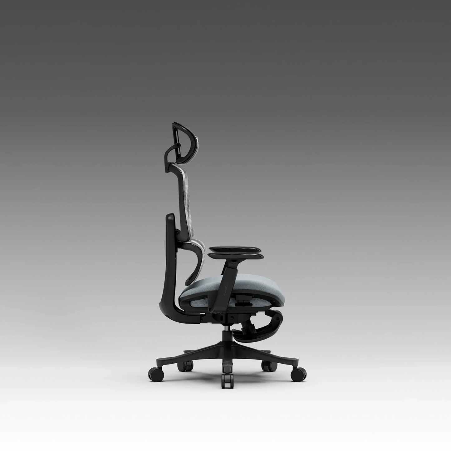 CrimsonMesh Lakestone Gray Office Chair with Footrest