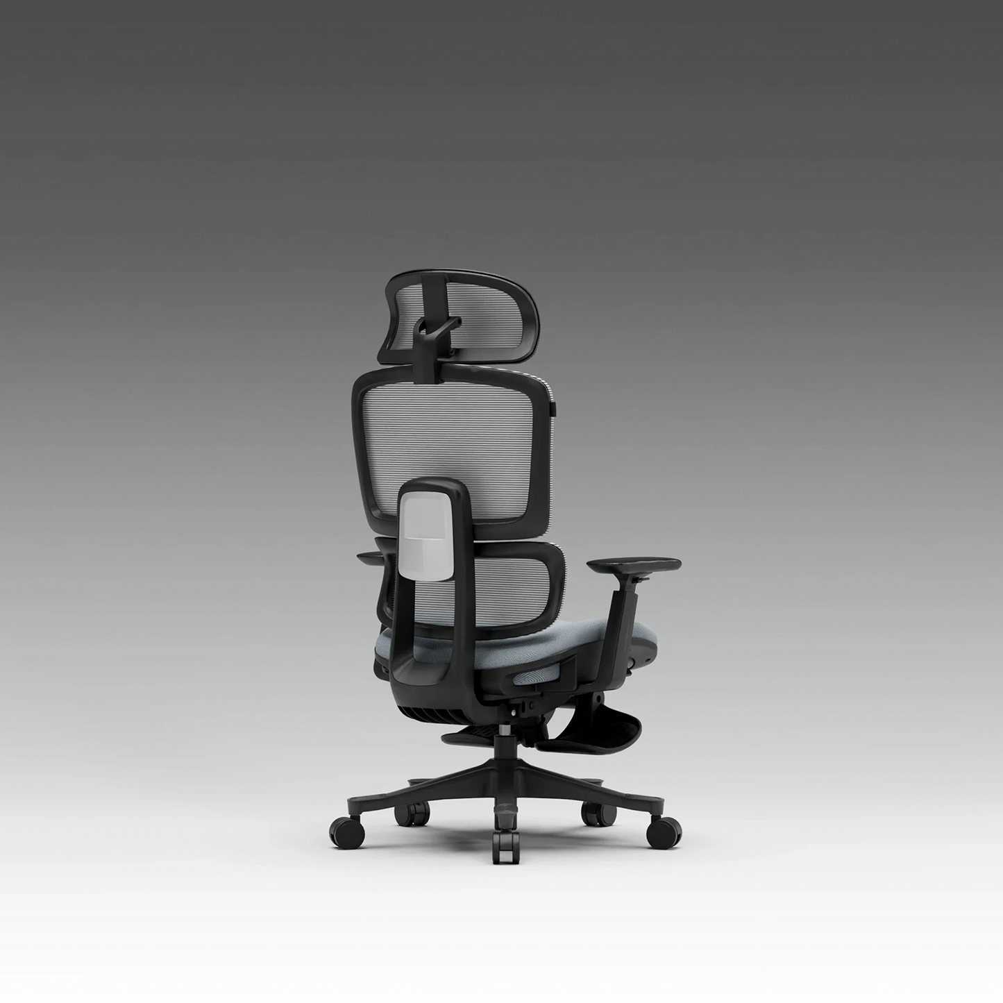 CrimsonMesh Lakestone Gray Office Chair with Footrest