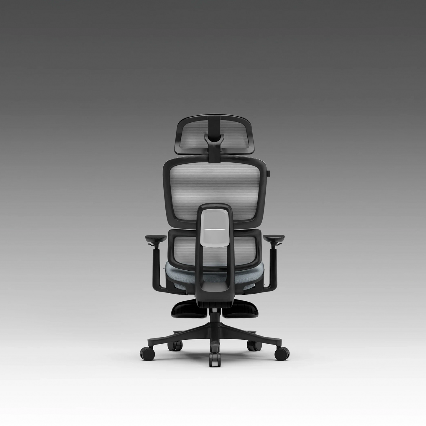 CrimsonMesh Lakestone Gray Office Chair with Footrest