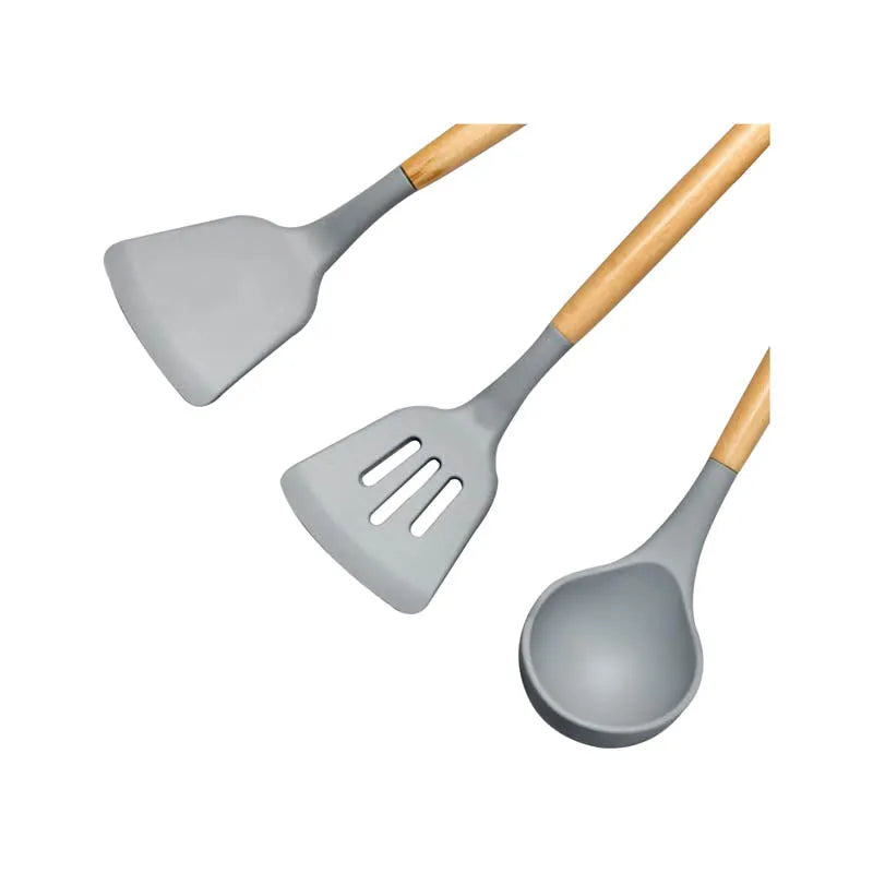 Grey Premium Silicon Utensil Set - Three Piece Set