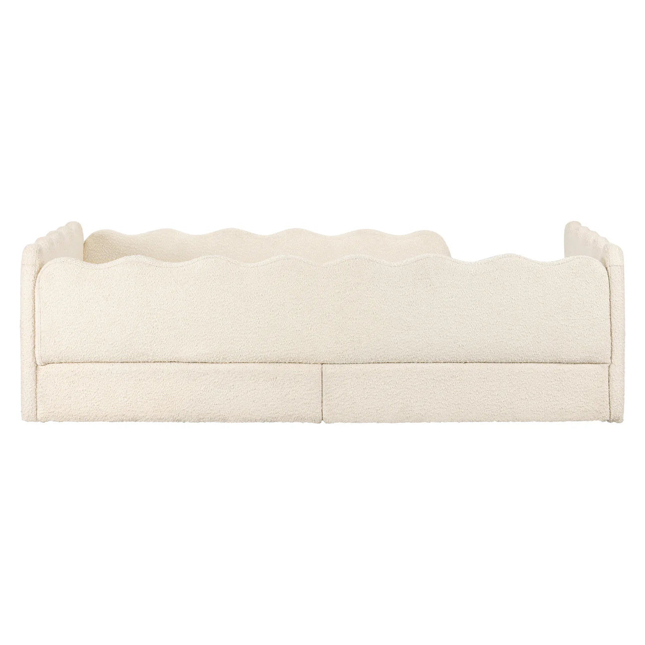 Wave Design Ivory Boucle Kids Big  Storage Bed