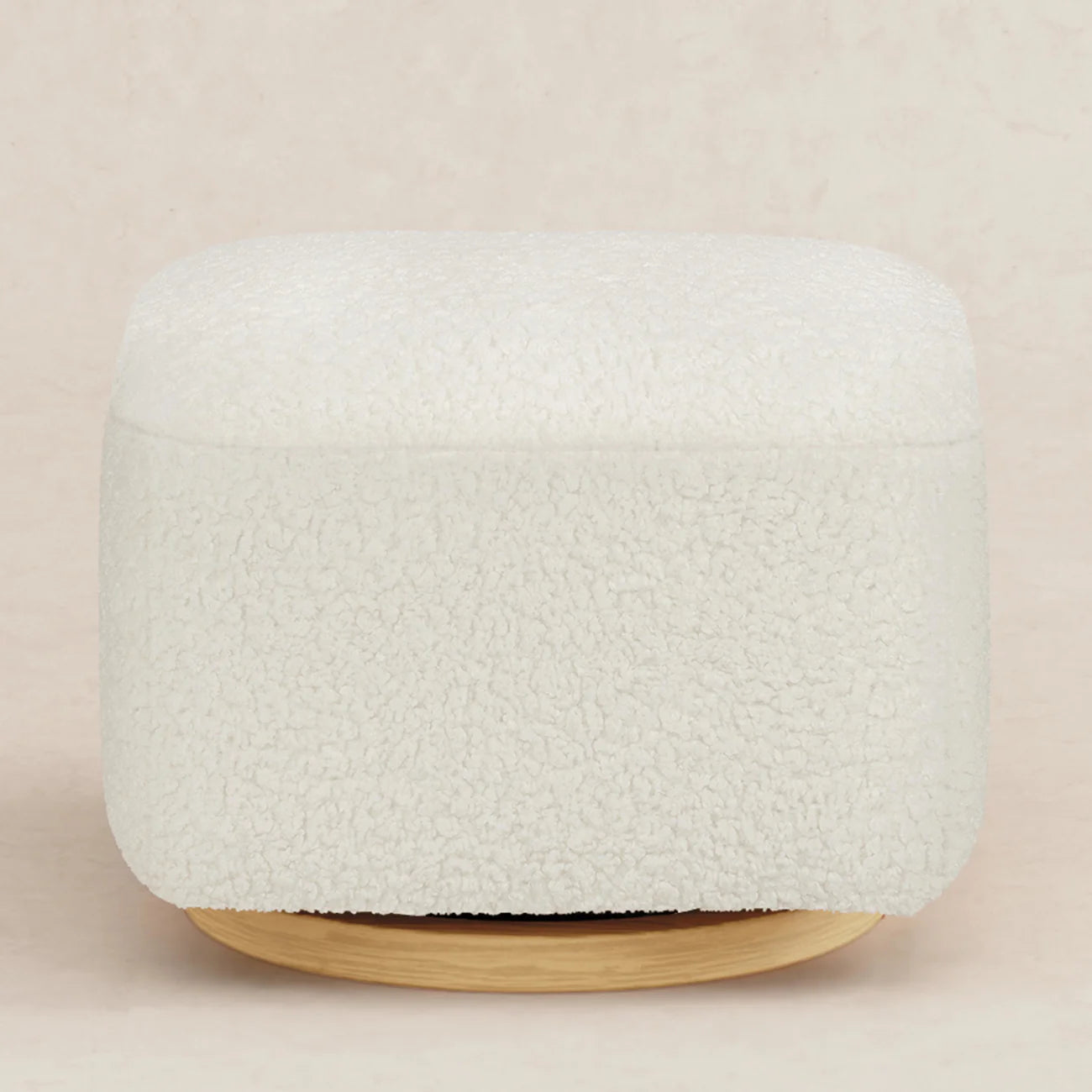 Natural Beige Pebble Knit Cube Boucle Kids Pouffe