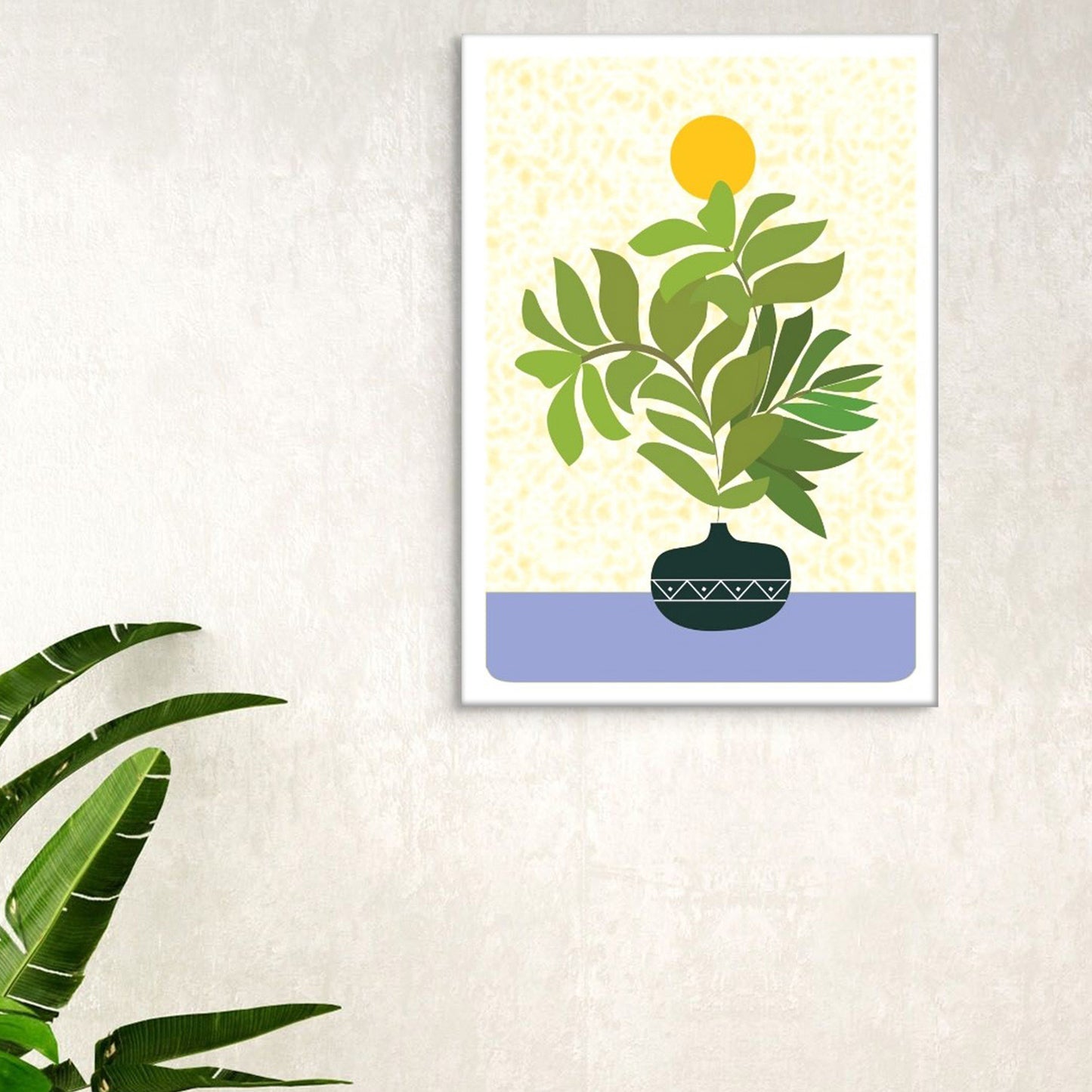 Serene Sunlit Plant Art Canvas Wall Painting