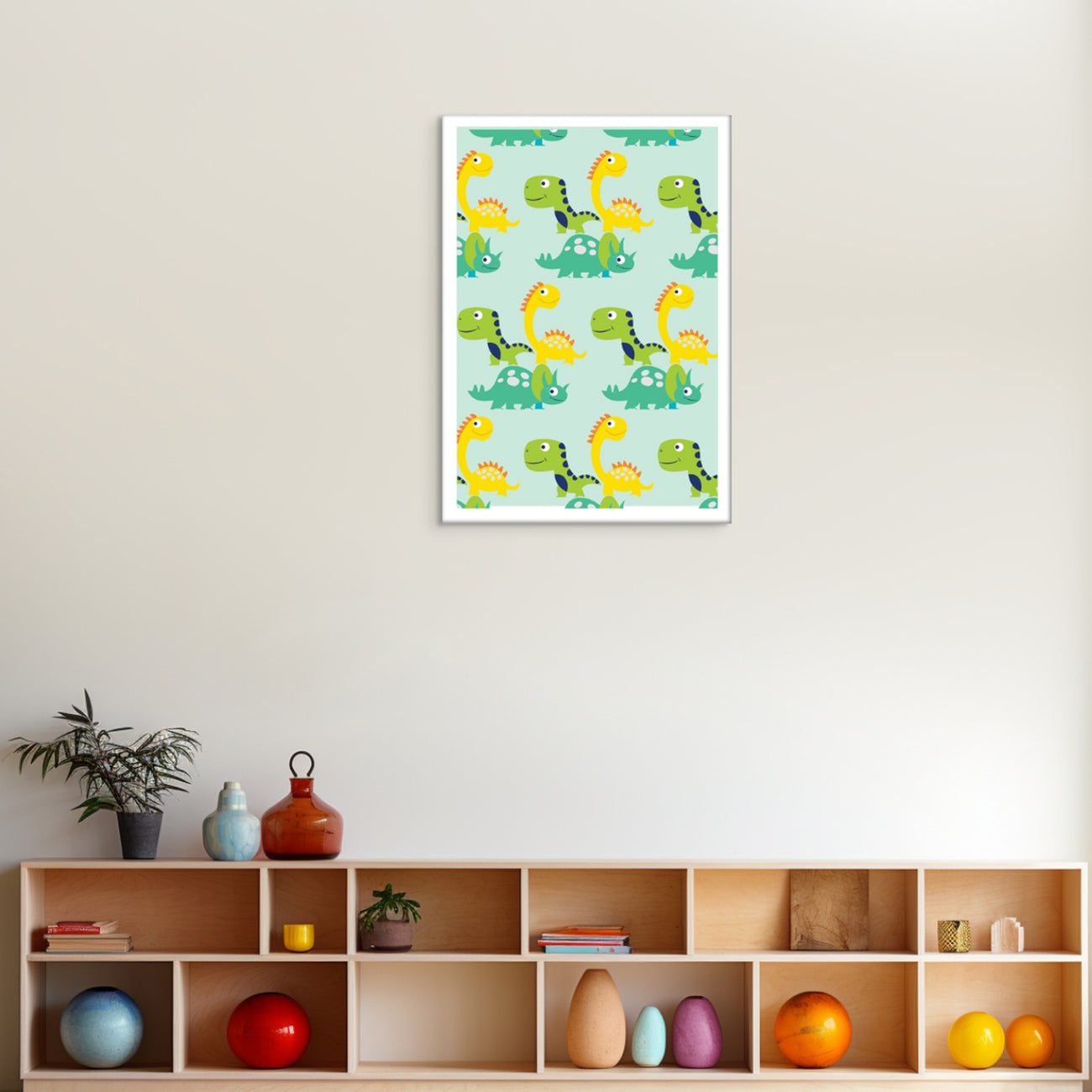 Colorful Dinosaur Pattern Canvas Art Canvas Wall Painting