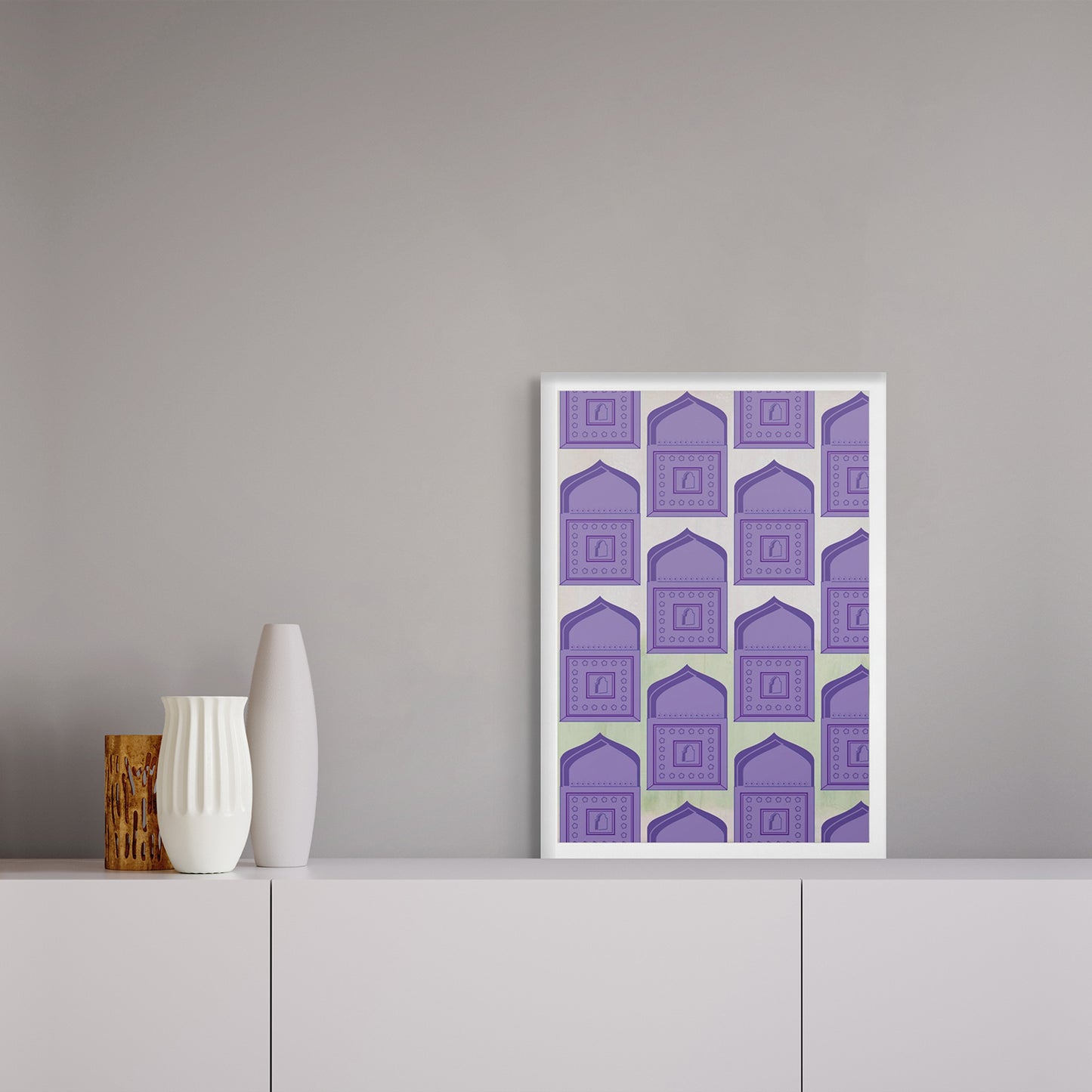Purple Square Pattern Art Canvas Wall Painting