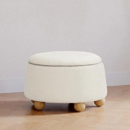 Ivory Cream Boucle Nest Storage Boucle Kids Pouffe